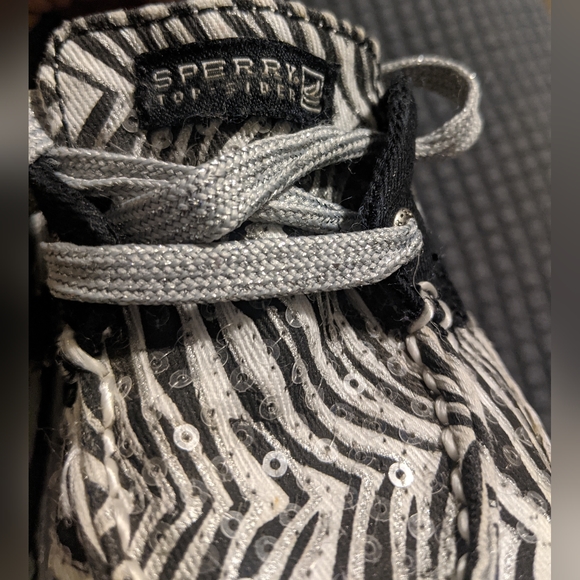 Girls Zebra Print Glitter Boat Shoes - Picture 4 of 7